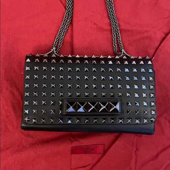 Valentino Va Va Voom rockstud noir black clutch - Picture 12 of 13